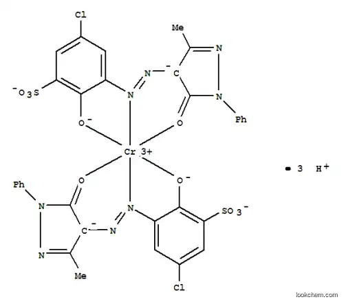 Molecular Structure of 65277-39-6 (Chromate,bis[2,4-dihydro-4-[(2-hydroxy-5-chloro-3-sulfophenyl)azo]-5-methyl-2-phenyl-3H-pyrazol-3-onato]-,trihydrogen compound)