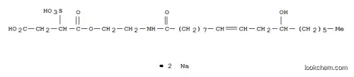 Molecular Structure of 65277-54-5 (disodium 1-[2-[(12-hydroxy-1-oxooctadec-9-enyl)amino]ethyl] 2-sulphosuccinate)
