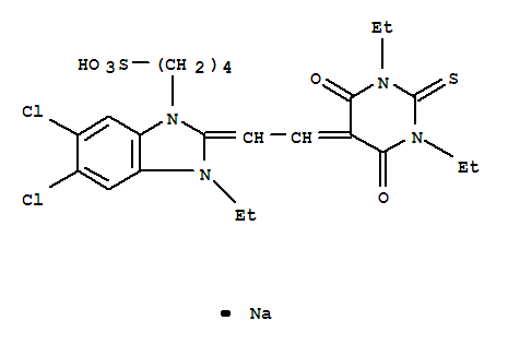 1H-Benzimidazole-1-butanesulfonicacid,5,6-dichloro-2-[2-(1,3-diethyltetrahydro-4,6-dioxo-2-thioxo-5(2H)-pyrimidinylidene)ethylidene]-3-ethyl-2,3-dihydro-,sodium salt (1:1)
