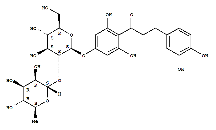 1-Propanone,1-[4-[[2-O-(6-deoxy-a-L-mannopyranosyl)-b-D-glucopyranosyl]oxy]-2,6-dihydroxyphenyl]-3-(3,4-dihydroxyphenyl)-