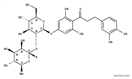 Molecular Structure of 65520-51-6 (4-[3-(3,4-dihydroxyphenyl)propanoyl]-3,5-dihydroxyphenyl 2-O-(6-deoxy-alpha-L-mannopyranosyl)-beta-D-glucopyranoside)