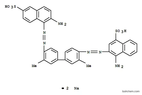 Molecular Structure of 6598-56-7 (disodium 4-amino-3-[[4'-[(2-amino-6-sulphonatonaphthyl)azo]-3,3'-dimethyl[1,1'-biphenyl]-4-yl]azo]naphthalene-1-sulphonate)