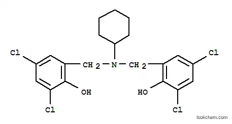 Molecular Structure of 6642-08-6 (2,4-dichloro-6-[[cyclohexyl-[(3,5-dichloro-2-hydroxy-phenyl)methyl]ami no]methyl]phenol)