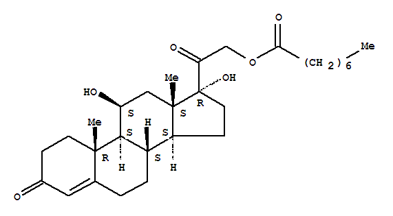 Pregn-4-ene-3,20-dione,11,17-dihydroxy-21-[(1-oxooctyl)oxy]-, (11b)-