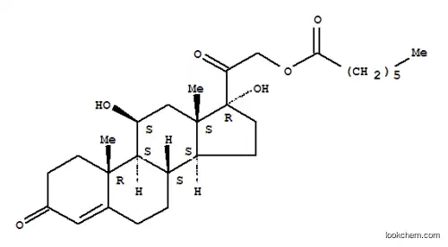Molecular Structure of 6678-15-5 (11beta,17,21-trihydroxypregn-4-ene-3,20-dione 21-heptanoate)