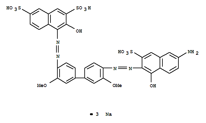 2,7-Naphthalenedisulfonicacid,4-[2-[4'-[2-(6-amino-1-hydroxy-3-sulfo-2-naphthalenyl)diazenyl]-3,3'-dimethoxy[1,1'-biphenyl]-4-yl]diazenyl]-3-hydroxy-,sodium salt (1:3)