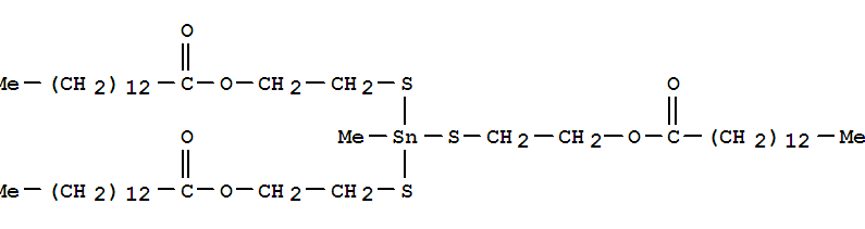 Tetradecanoic acid,1,1',1''-[(methylstannylidyne)tris(thio-2,1-ethanediyl)] ester