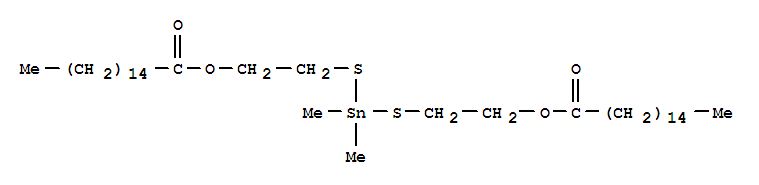 Hexadecanoic acid,1,1'-[(dimethylstannylene)bis(thio-2,1-ethanediyl)] ester