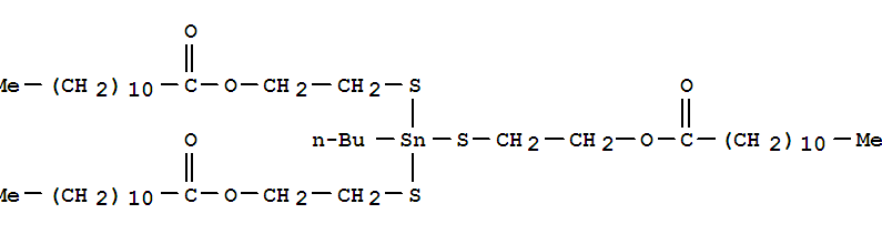 Dodecanoic acid,1,1',1''-[(butylstannylidyne)tris(thio-2,1-ethanediyl)] ester