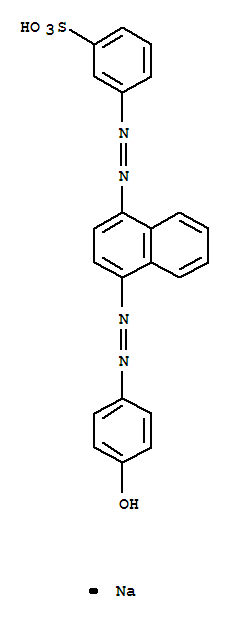 Benzenesulfonic acid,3-[2-[4-[2-(4-hydroxyphenyl)diazenyl]-1-naphthalenyl]diazenyl]-, sodium salt(1:1)