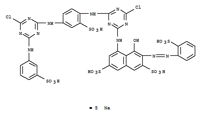 2,7-NAPHTHALENEDISULFONIC ACID 5-[[4-CHLORO-6-[[4-[[4-CHLORO-6-[(3-SULFOPHENYL)AMINO]-1,3,5-TRIAZIN-2-YL]AMINO]-2-SULFOPHENYL]AMINO]-1,3,5-TRIAZIN-2-YL]AMINO]-4-HYDROXY-3-[(2-SULFOPHENYL)AZO]-,PENTASO