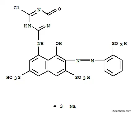 Molecular Structure of 69511-01-9 (trisodium 5-[(6-chloro-1,4-dihydro-4-oxo-1,3,5-triazin-2-yl)amino]-4-hydroxy-3-[(2-sulphonatophenyl)azo]naphthalene-2,7-disulphonate)
