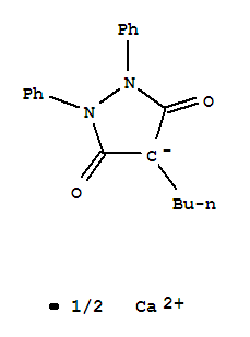 3,5-Pyrazolidinedione,4-butyl-1,2-diphenyl-, ion(1-), calcium (9CI)