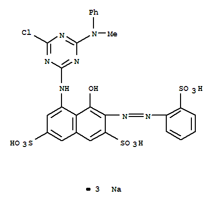 2,7-Naphthalenedisulfonicacid,5-[[4-chloro-6-(methylphenylamino)-1,3,5-triazin-2-yl]amino]-4-hydroxy-3-[2-(2-sulfophenyl)diazenyl]-,sodium salt (1:3)