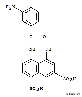 Molecular Structure of 70239-77-9 (4-[(3-aminobenzoyl)amino]-5-hydroxynaphthalene-1,7-disulphonic acid)