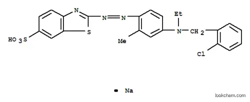 Molecular Structure of 70693-60-6 (sodium 2-[[4-[(2-chlorobenzyl)ethylamino]-m-tolyl]azo]benzothiazole-6-sulphonate)