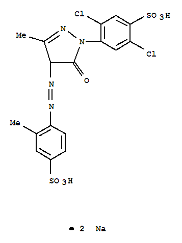 Benzenesulfonic acid,2,5-dichloro-4-[4,5-dihydro-3-methyl-4-[2-(2-methyl-4-sulfophenyl)diazenyl]-5-oxo-1H-pyrazol-1-yl]-,sodium salt (1:2)