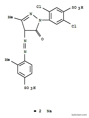 Molecular Structure of 70815-09-7 (disodium 2,5-dichloro-4-[4,5-dihydro-3-methyl-5-oxo-4-[(4-sulphonato-o-tolyl)azo]-1H-pyrazol-1-yl]benzenesulphonate)