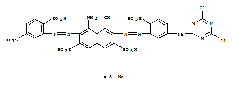 2,7-Naphthalenedisulfonicacid,4-amino-6-[2-[5-[(4,6-dichloro-1,3,5-triazin-2-yl)amino]-2-sulfophenyl]diazenyl]-3-[2-(2,5-disulfophenyl)diazenyl]-5-hydroxy-,sodium salt (1:5)(70865-31-5)