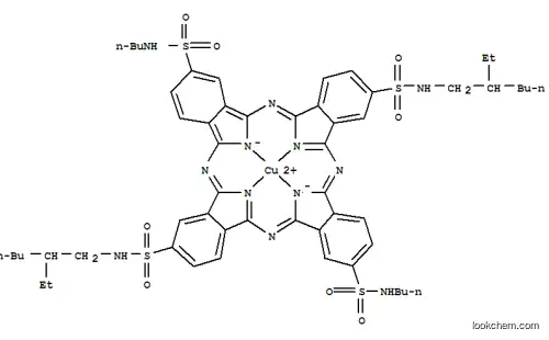 Molecular Structure of 71566-25-1 (Copper, [N2,N16-dibutyl-N9, N23-bis(2-ethylhexyl)-29H,31H-phthalocyanine -2,9,16,23-tetrasulfonamidato(2-)-N29,N30 ,N31,N32]-, (SP-4-1)-)