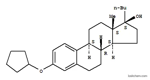 Molecular Structure of 71733-12-5 (17 alpha-n-butylestradiol-3-cyclopentyl ether)
