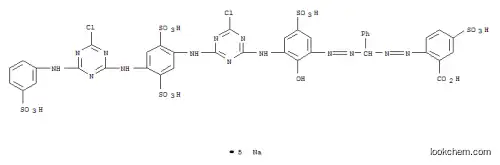 Molecular Structure of 71872-76-9 (Benzoic acid,2-[2-[[2-[3-[[4-chloro-6-[[4-[[4-chloro-6-[(3-sulfophenyl)amino]-1,3,5-triazin-2-yl]amino]-2,5-disulfophenyl]amino]-1,3,5-triazin-2-yl]amino]-2-hydroxy-5-sulfophenyl]diazenyl]phenylmethyl]diazenyl]-5-sulfo-,sodium salt (1:5))
