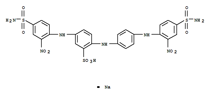 Benzenesulfonic acid,5-[[4-(aminosulfonyl)-2-nitrophenyl]amino]-2-[[4-[[4-(aminosulfonyl)-2-nitrophenyl]amino]phenyl]amino]-,sodium salt (1:1)