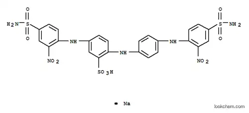 Molecular Structure of 71873-58-0 (sodium 5-[[2-nitro-4-sulphamoylphenyl]amino]-2-[[4-[[2-nitro-4-sulphamoylphenyl]amino]phenyl]amino]benzenesulphonate)