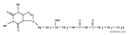 Molecular Structure of 72-58-2 ((3-{[(3-carboxypropanoyl)carbamoyl]amino}-2-methoxypropyl)mercury(1+) 1,3-dimethyl-2,6-dioxo-1,2,3,4,5,6-hexahydropurin-7-ide)