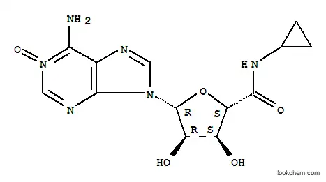 Molecular Structure of 72209-26-8 ((2S,3S,4R,5R)-N-cyclopropyl-3,4-dihydroxy-5-(1-hydroxy-6-imino-purin-9 -yl)oxolane-2-carboxamide)