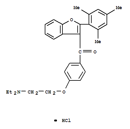 Methanone,[4-[2-(diethylamino)ethoxy]phenyl][2-(2,4,6-trimethylphenyl)-3-benzofuranyl]-,hydrochloride (1:1)
