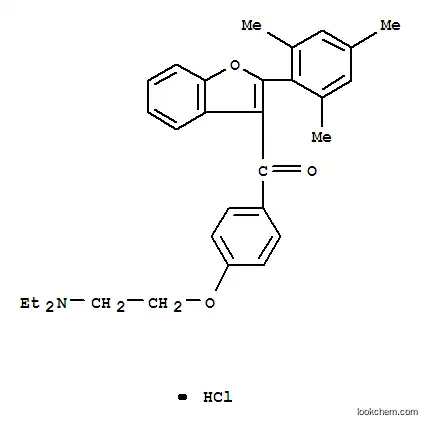 Molecular Structure of 73343-71-2 (p-(2-(Diethylamino)ethoxy)phenyl 2-mesityl-3-benzofuranyl ketone hydro chloride)