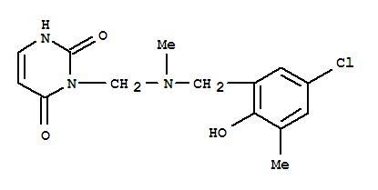 2,4(1H,3H)-Pyrimidinedione,3-[[[(5-chloro-2-hydroxy-3-methylphenyl)methyl]methylamino]methyl]- cas  74051-49-3