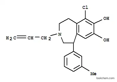 Molecular Structure of 74115-08-5 (6-CHLORO-2,3,4,5-TETRAHYDRO-1-(3-METHYLPHENYL)-3-(2-PROPENYL)-1H-3-BENZAZEPINE-7,8-DIOL HYDROBROMIDE)
