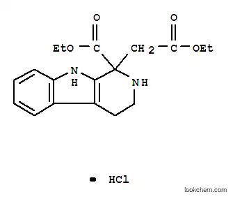 Molecular Structure of 74406-12-5 (ethyl 1-(ethoxycarbonyl)-2,3,4,9-tetrahydro-1H-pyrido[3,4-b]indole-1-acetate hydrochloride)