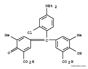 Molecular Structure of 7452-52-0 (5-[(3-carboxy-5-methyl-4-oxo-2,5-cyclohexadien-1-ylidene)[2-chloro-4-(diethylamino)phenyl]methyl]-3-methylsalicylic acid)