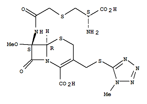 5-Thia-1-azabicyclo[4.2.0]oct-2-ene-2-carboxylicacid,7-[[2-[[(2S)-2-amino-2-carboxyethyl]thio]acetyl]amino]-7-methoxy-3-[[(1-methyl-1H-tetrazol-5-yl)thio]methyl]-8-oxo-,(6R,7S)-