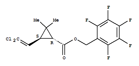Cyclopropanecarboxylicacid, 3-(2,2-dichloroethenyl)-2,2-dimethyl-,(2,3,4,5,6-pentafluorophenyl)methyl ester, (1R,3S)- cas  75867-00-4