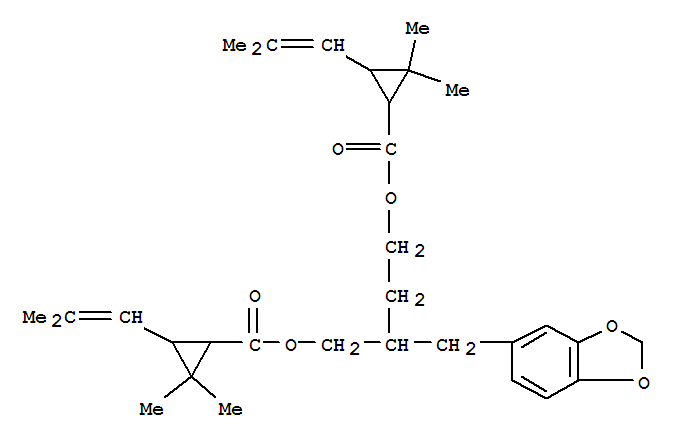 Cyclopropanecarboxylicacid, 2,2-dimethyl-3-(2-methyl-1-propenyl)-,2-(1,3-benzodioxol-5-ylmethyl)-1,4-butanediyl ester (9CI) cas  7597-87-7