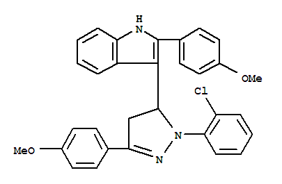 3-[2-(2-CHLOROPHENYL)-5-(4-METHOXYPHENYL)-3,4-DIHYDROPYRAZOL-3-YL]-2-( 4-METHOXYPHENYL)-1H-INDOLE