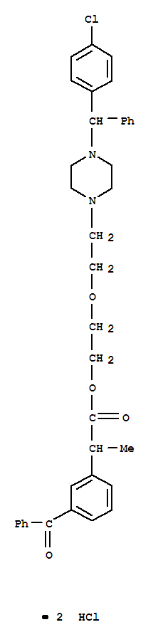 Benzeneacetic acid,3-benzoyl-a-methyl-,2-[2-[4-[(4-chlorophenyl)phenylmethyl]-1-piperazinyl]ethoxy]ethyl ester,dihydrochloride (9CI)