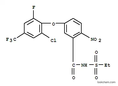 Molecular Structure of 77227-69-1 (5-[2-chloro-6-fluoro-4-(trifluoromethyl)phenoxy]-N-ethylsulfonyl-2-nit ro-benzamide)