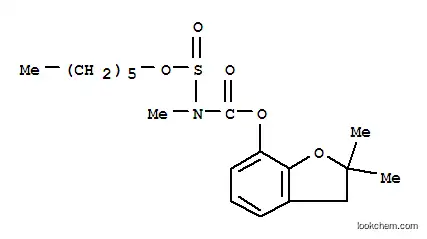Molecular Structure of 77248-43-2 (((Hexyloxy)sulfinyl)methylcarbamic acid 2,3-dihydro-2,2-dimethyl-7-ben zofuranyl ester)