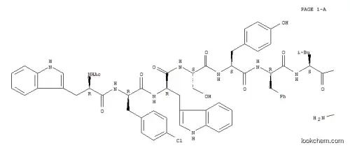 Molecular Structure of 78493-59-1 (LHRH,(N)-Ac-Trp(1)-(4-Cl-Phe)(2)-Trp(3)-Phe(6)-AlaNH2(10)-)