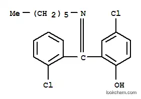 Molecular Structure of 80018-10-6 (2-(Hexylimino-(2-chlorophenyl)methyl)-4-chlorophenol)