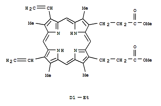 21H,23H-Porphine-2,18-dipropanoicacid, 7,12-diethenyl-21(or 23)-ethyl-3,8,13,17-tetramethyl-, dimethyl ester(9CI)