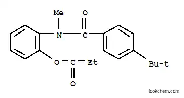 Molecular Structure of 80495-81-4 (Benzamide, 4-(1,1-dimethylethyl)-N-methyl-N-(2-(1-oxopropoxy)phenyl)-)
