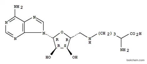 Molecular Structure of 80860-79-3 (2-amino-5-[[(2R,3R,4R,5R)-5-(6-aminopurin-9-yl)-3,4-dihydroxy-oxolan-2 -yl]methylamino]pentanoic acid)