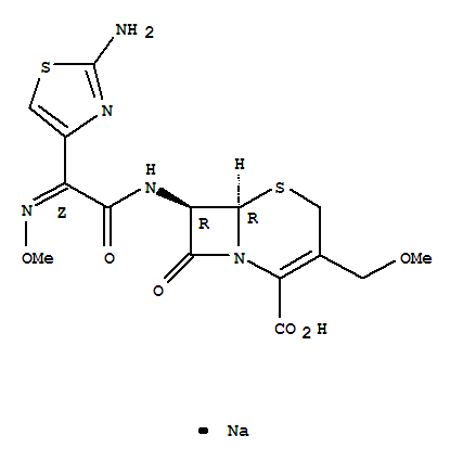 5-Thia-1-azabicyclo[4.2.0]oct-2-ene-2-carboxylicacid,7-[[(2Z)-2-(2-amino-4-thiazolyl)-2-(methoxyimino)acetyl]amino]-3-(methoxymethyl)-8-oxo-,sodium salt (1:1), (6R,7R)-