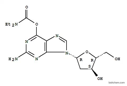 Molecular Structure of 82721-27-5 (6-diethylcarbamyloxy-2'-deoxyguanosine)